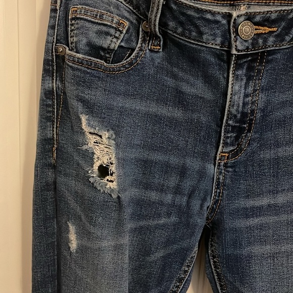 Miss Me Slim Boot Cut Jeans women’s W27 L34 heavily distressed soft 96% cotton - Picture 2 of 9